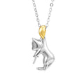 925 sterling silver clavicle chain necklace with cat pendant and electroplating finish