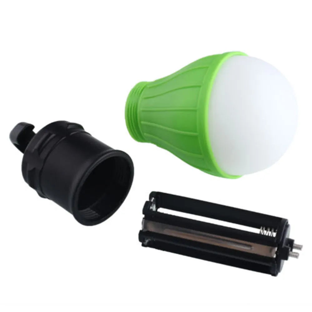 Portable hanging hook camping lantern with 3 LED lights in red, yellow, blue, green colours
