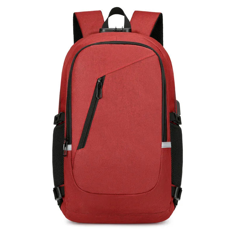 Solid colour Oxford cloth computer backpack with 20-35 litre capacity for men and women.