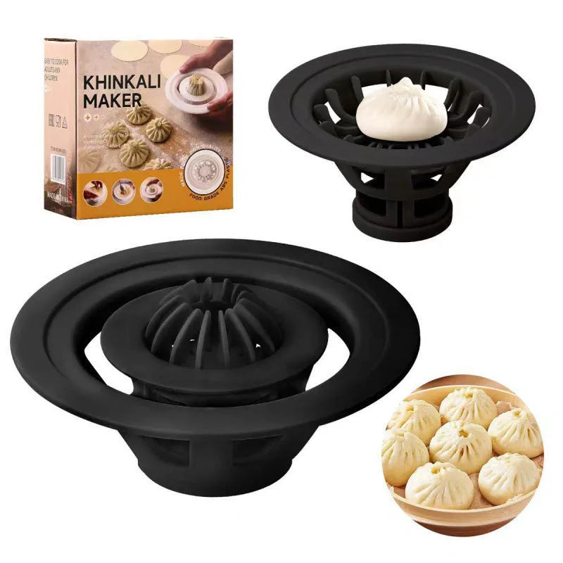 Jinkali four baozi molds in black colour for shaping steamed buns and dumplings