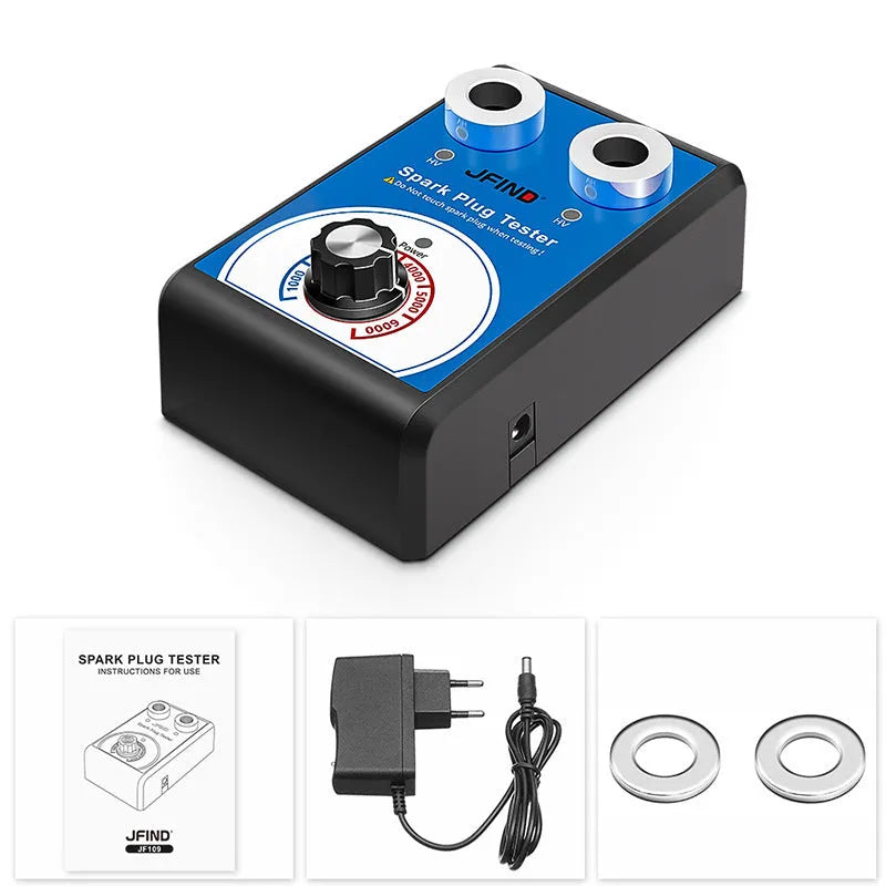 Car spark plug tester with American and European standard adaptors for ignition system diagnosis