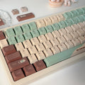 Matcha green themed ergonomic plastic wrist rest for mechanical keyboards with keycap puller.