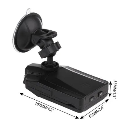 H198 HD car dash cam recorder with six infrared lights around lens and 2.4-inch screen