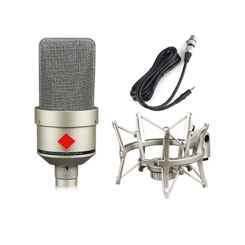 Wired condenser microphone with cardioid pattern for singing recording and live broadcast in champagne gold or black gold colour