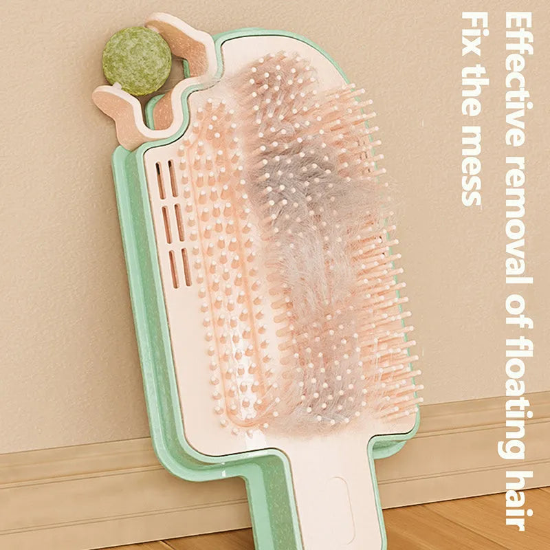 Ice cream shaped cat grooming toy with mint ball or feather attachment for scratching and play