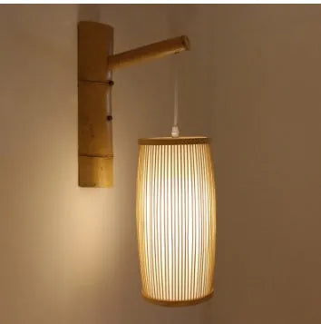 Natural woven bamboo pendant ceiling light with E27 lamp holder
