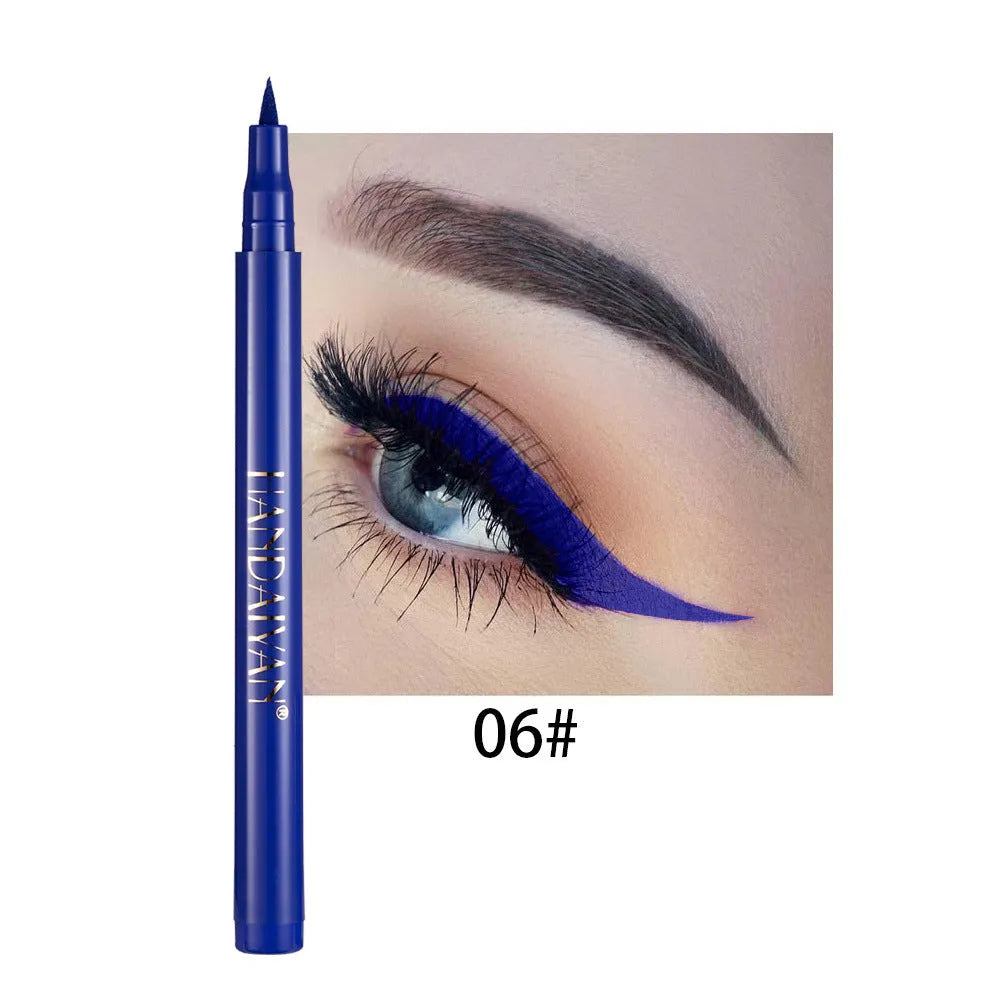 12-colour matte eyeliner set with waterproof long-lasting formula, each in 1x1x13.5cm cardboard packaging