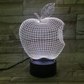 3D fruit-shaped colourful LED night light with touch control showing seven colour options