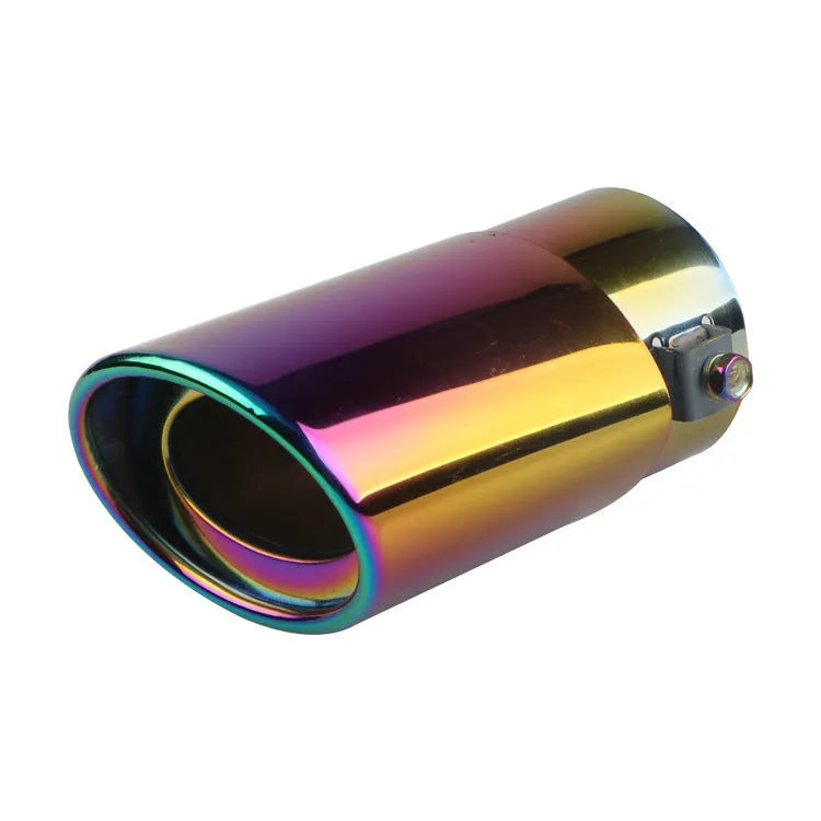 Stainless steel car exhaust tailpipe in a choice of baked blue, bright silver or colourful finish.