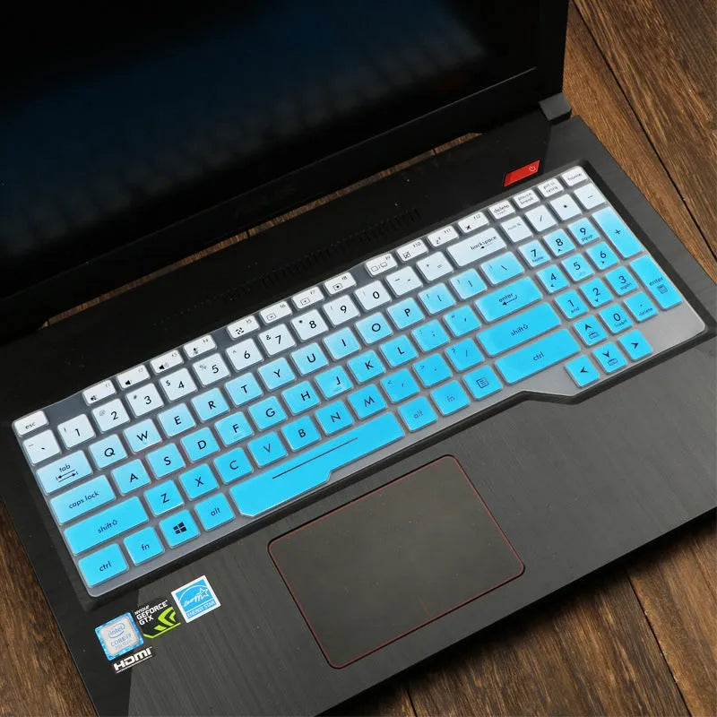 ASUS Flight laptop keyboard protective silicone cover in translucent mint colour showing anti-glare matte finish