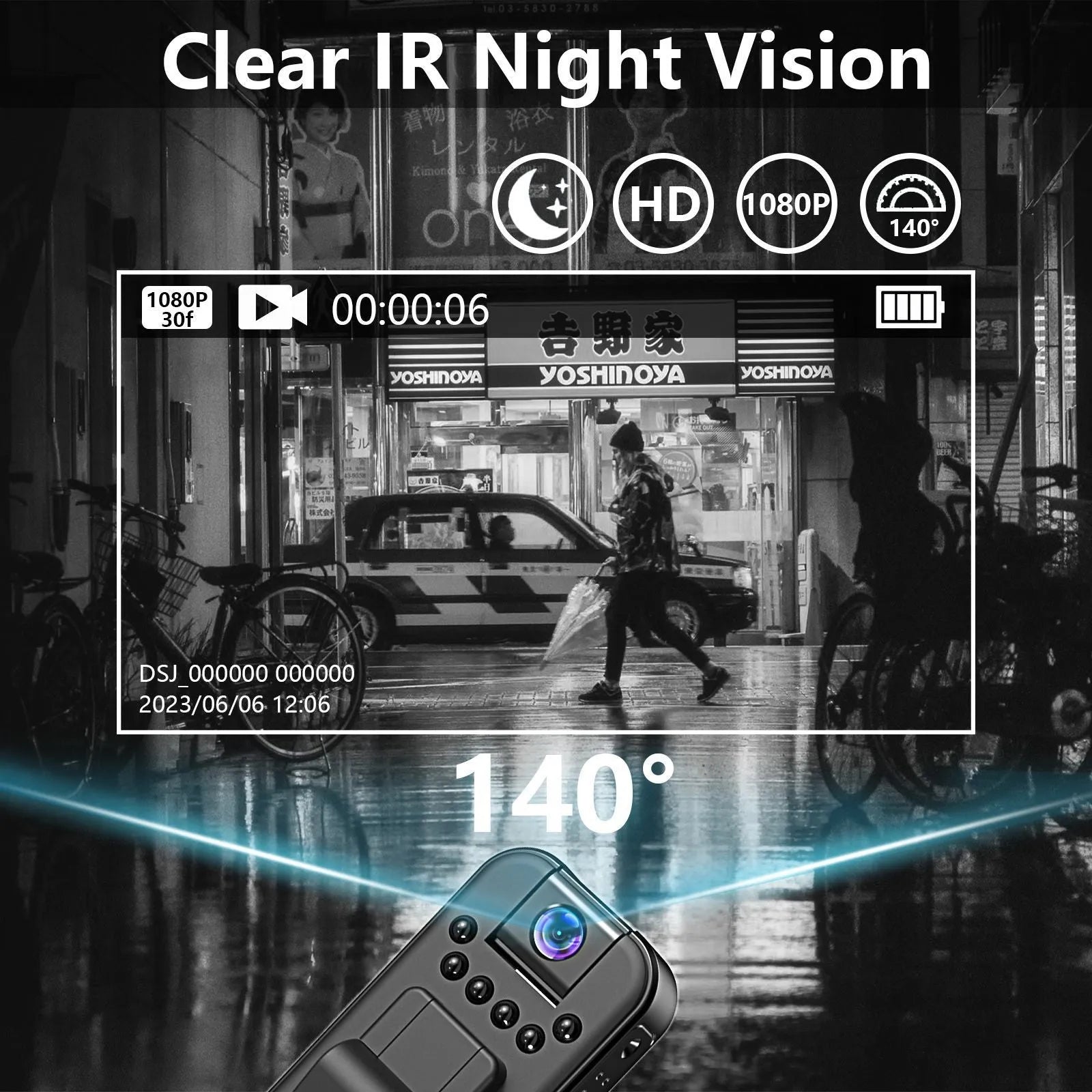 L7 HD home security camera with WIFI and infrared night vision for outdoor recording