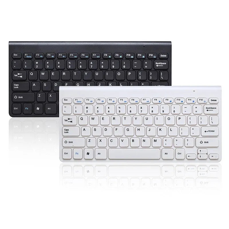Wireless black keyboard and mouse set with 4G connectivity on wooden desk