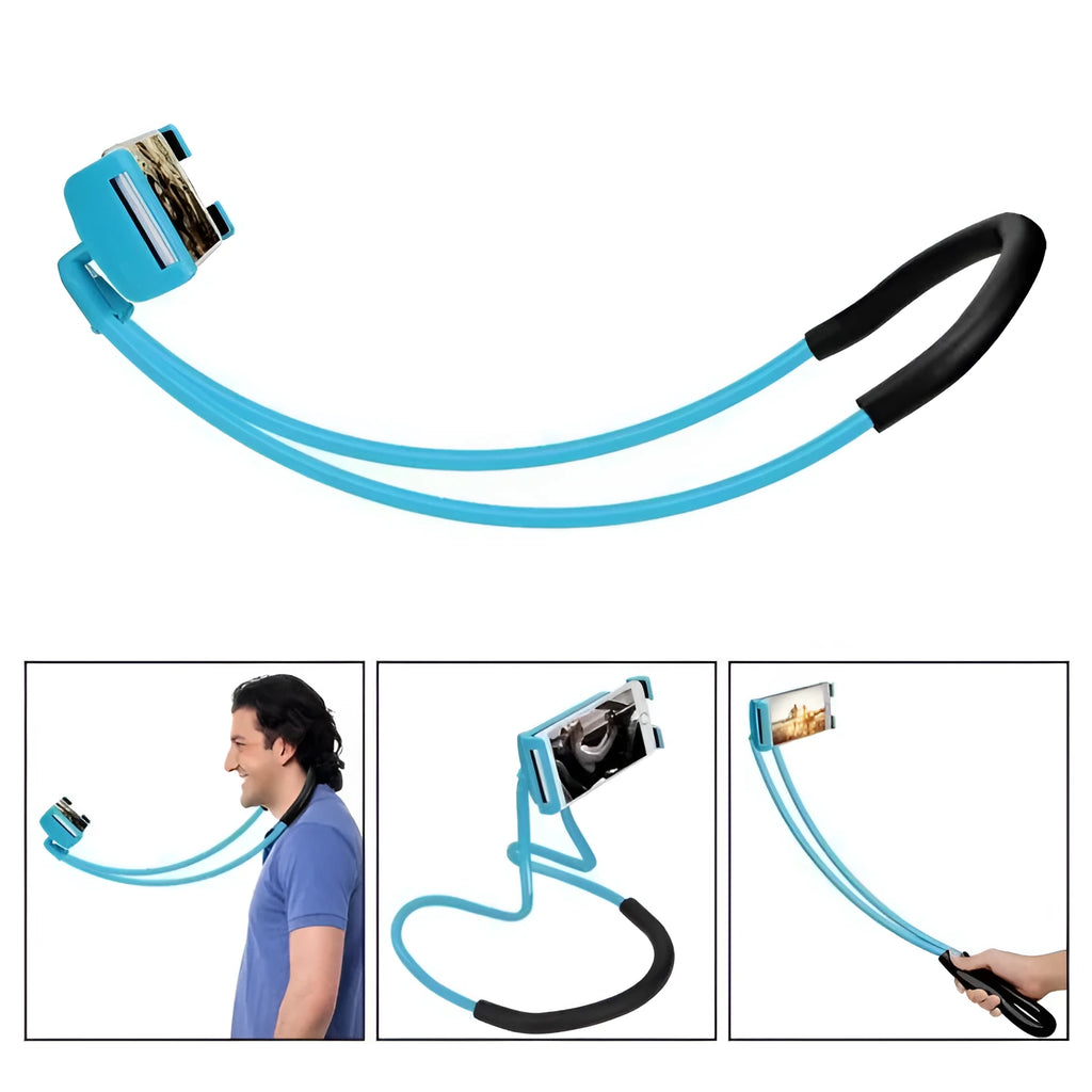 White 360-degree rotating universal smartphone holder on a table