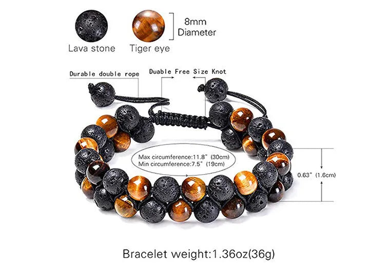 Geometric matte black agate couple bracelets for matching wear.