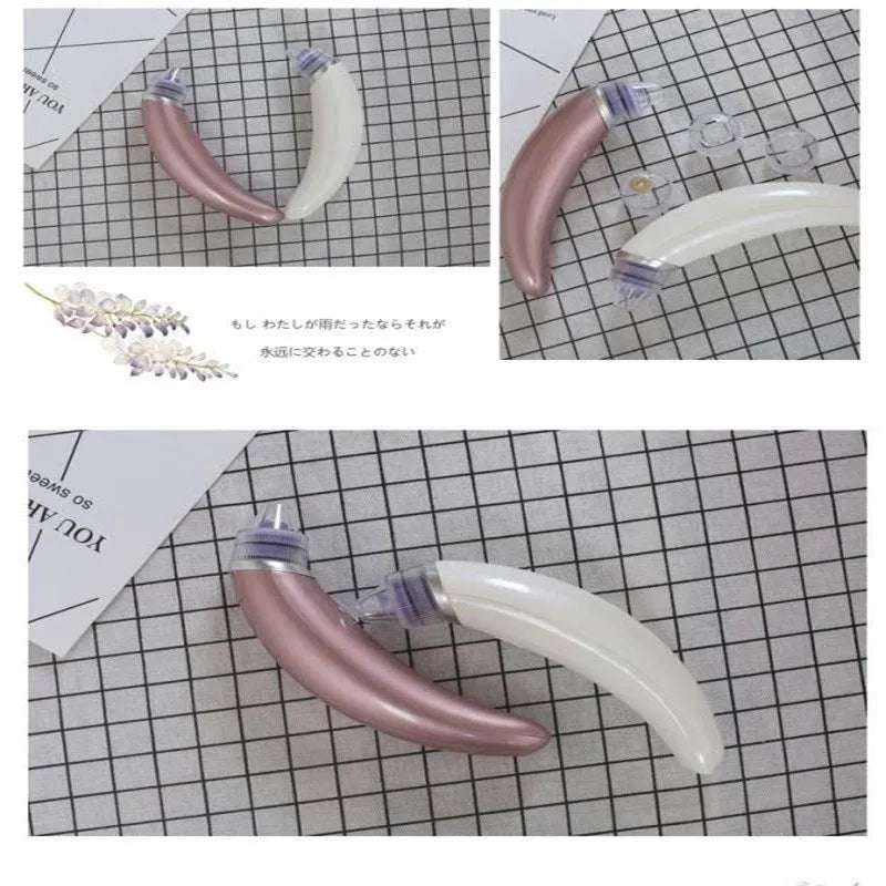Rose gold and white electric blackhead suction device for face and nose pore cleansing.