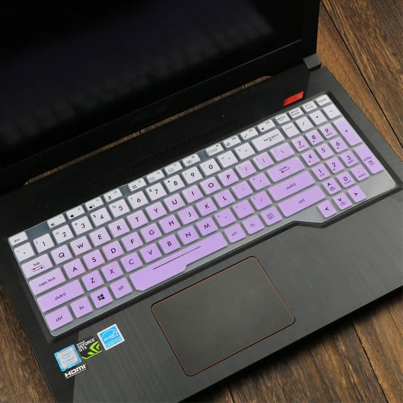 ASUS Flight laptop keyboard protective silicone cover in translucent mint colour showing anti-glare matte finish