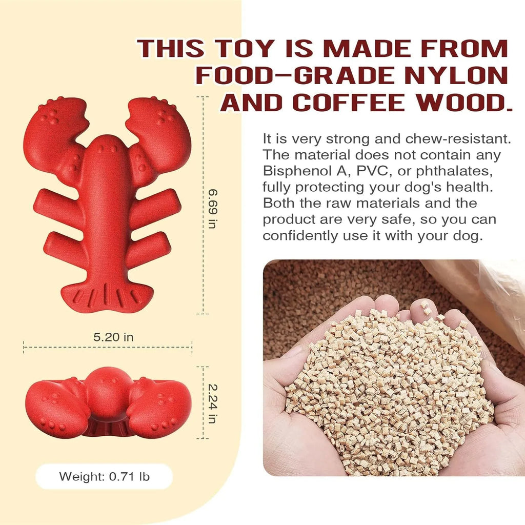 Red nylon dog chew toy for aggressive chewers measuring 170mm long