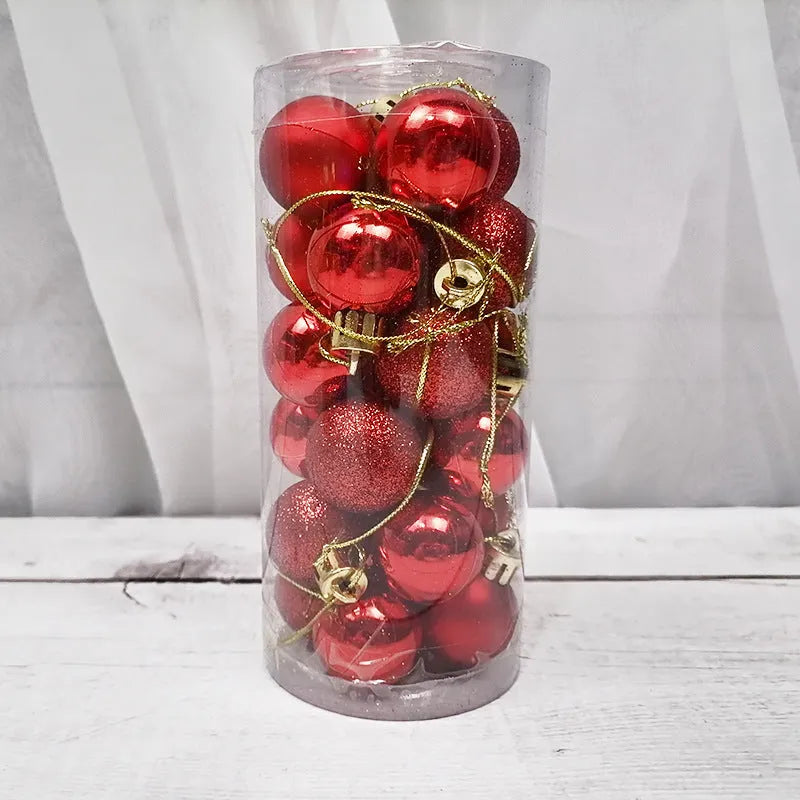Gold, red, silver, blue, pink, purple, green, lake blue, bronze, and rose red 3cm electroplated Christmas tree baubles.