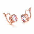 Korean crown ear clips with cubic zirconia stones in rose gold and white gold colour options