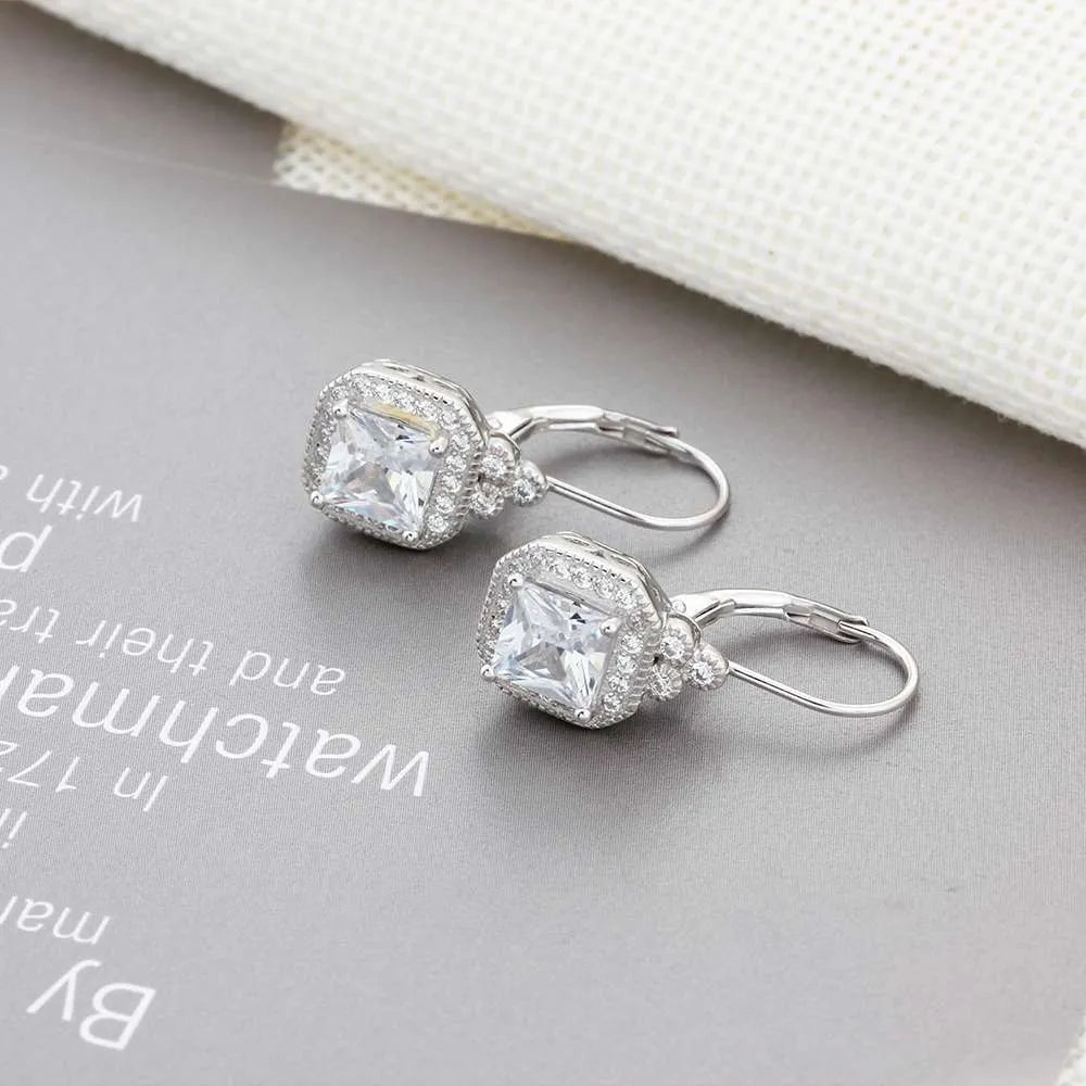 S925 sterling silver crown rhinestone earrings for women, European American style, EA102021