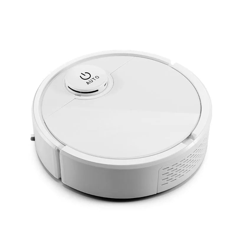 Black automatic floor sweeping robot with 28cm diameter circular design for hard floor cleaning