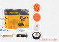 Yellow automotive polishing machine with 125mm disc diameter on workbench
