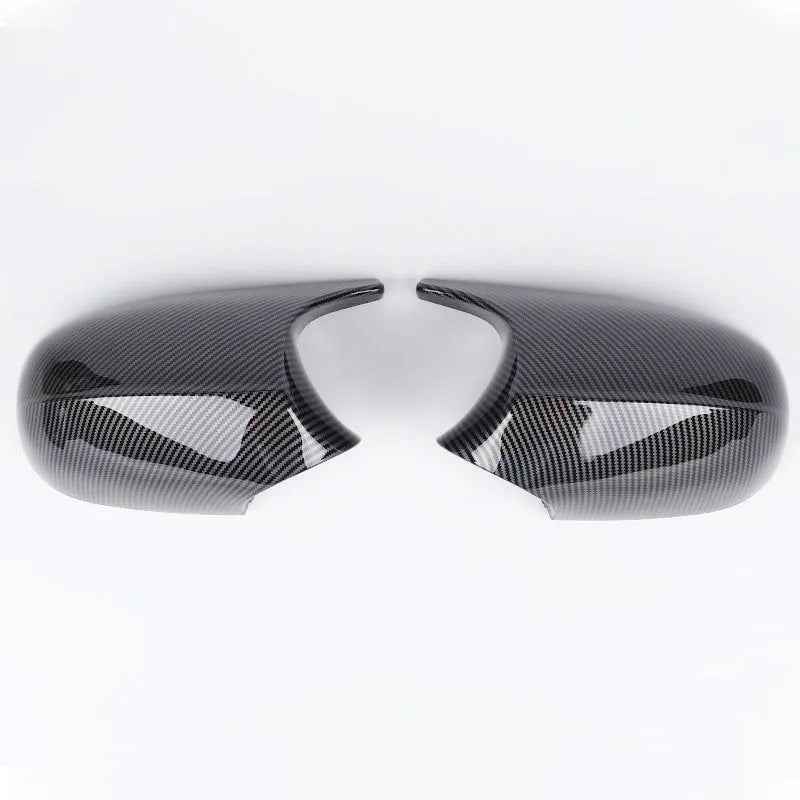 Pair of black ABS plastic rearview mirror shells for BMW E90 3 Series replacement