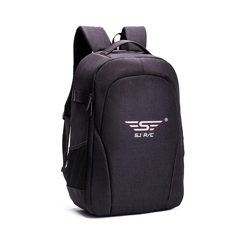 Black Oxford cloth UAV waterproof backpack with multiple compartments for drone and photography equipment
