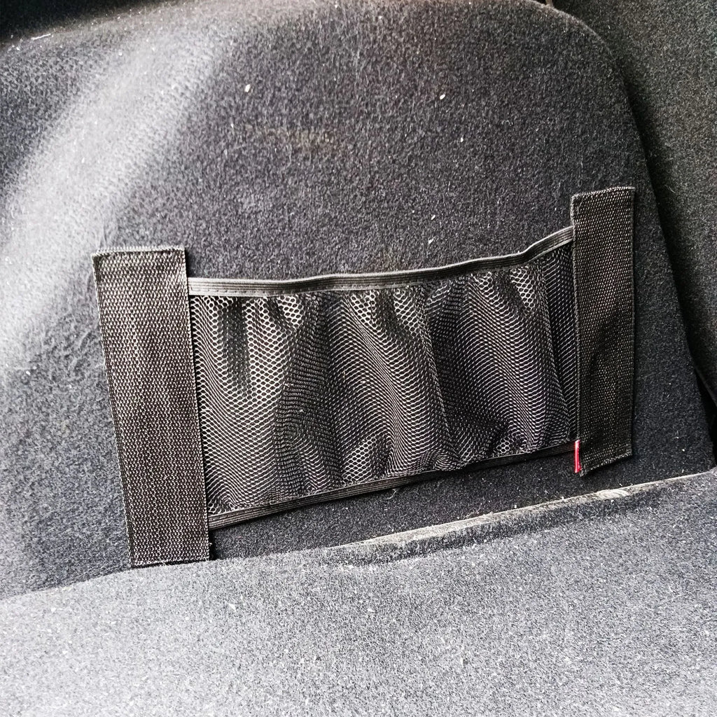 Car boot elastic storage net made from polyester mesh in 20x35cm or 20x45cm size options