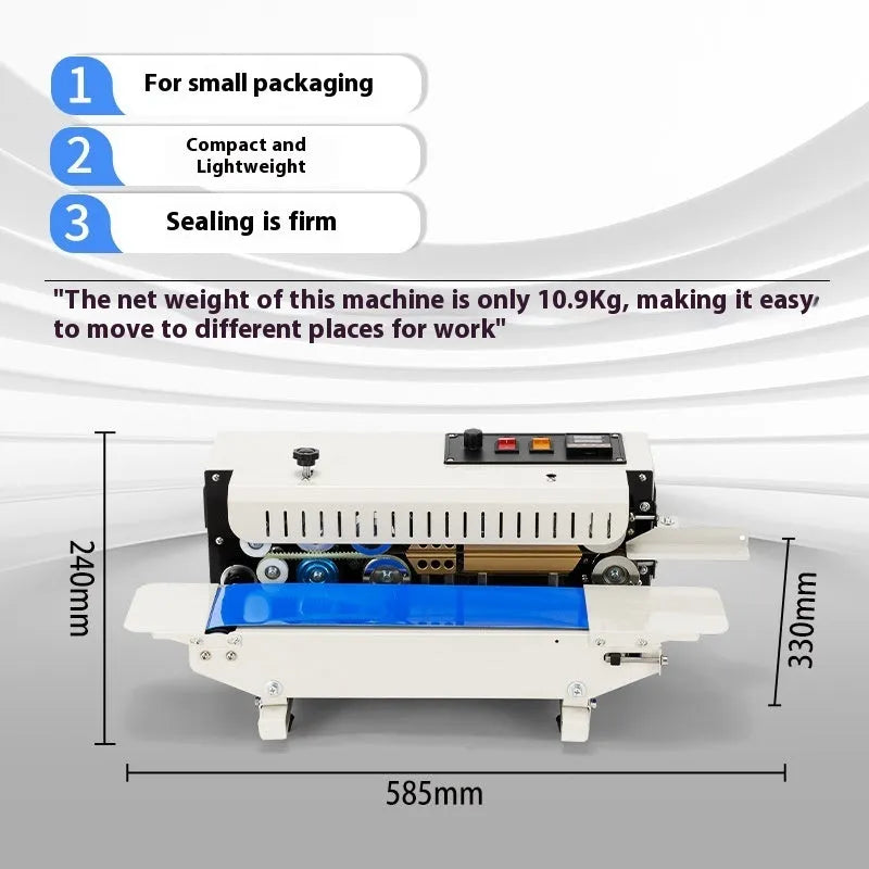Compact L1 model steel seal manual can sealer machine for printing dates on lids.