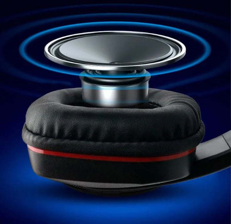 Black wired gaming headset for PC with 6.3mm plug and 40mm drivers