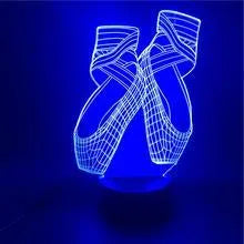 Ballet dancing shoes 3D LED night light with remote control showing seven colour options
