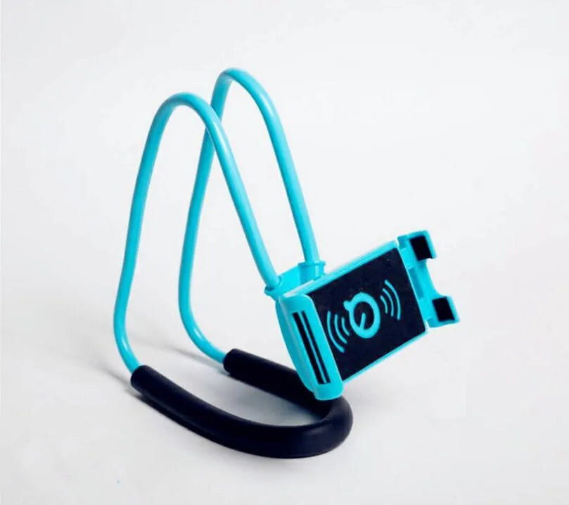 White 360-degree rotating universal smartphone holder on a table
