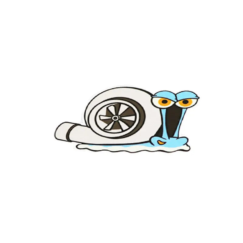 White reflective car sticker with cartoon snail design for vehicle decoration