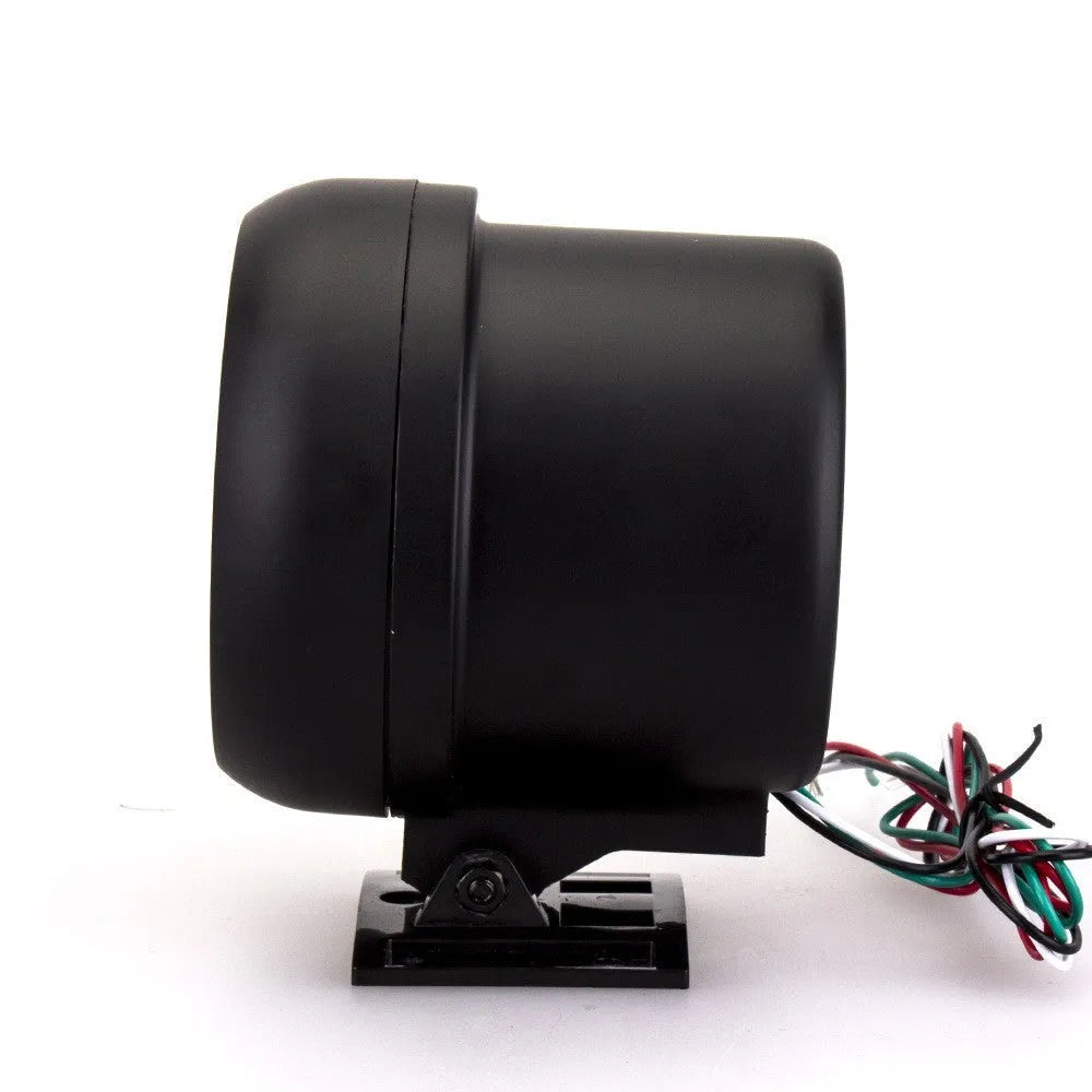 Black automotive tachometer with blue light pointer display for car engine RPM measurement