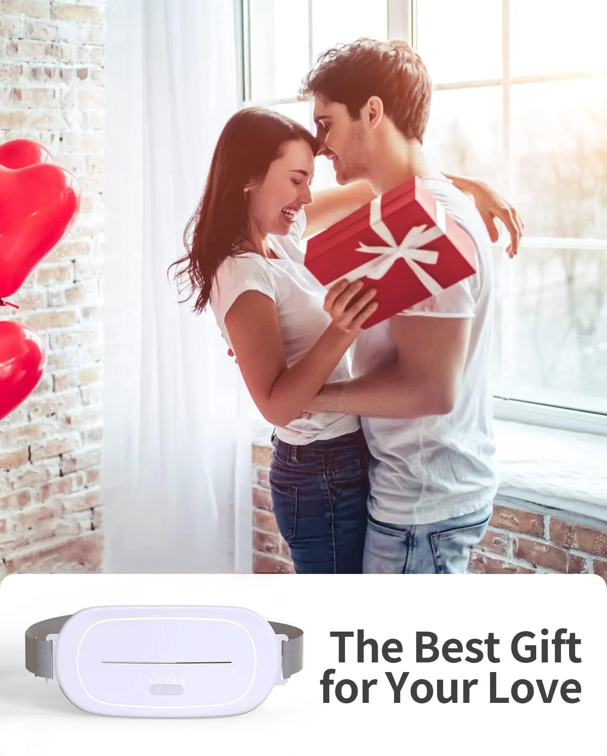 White uterine warming device with rechargeable battery for menstrual heat therapy