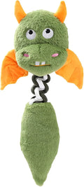 Soft rabbit fleece plush dog toy with a rope knot, shown in black, green, or red.
