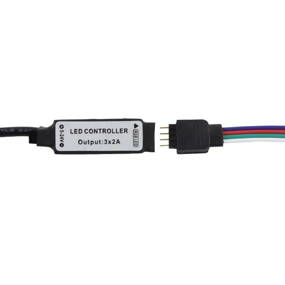 USB-powered flexible LED light strip showing multiple colour options including white, blue, and red illumination