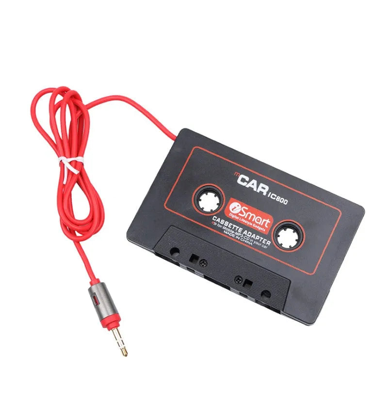 Black car cassette converter with 3.5mm audio jack for MP3 players and mobile phones