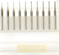 Imported tungsten carbide micro-engraving bit for precision machining on circuit boards and hardware.