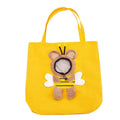 Little Bee Design canvas pet carrier bag with animal pattern and elastic side opening