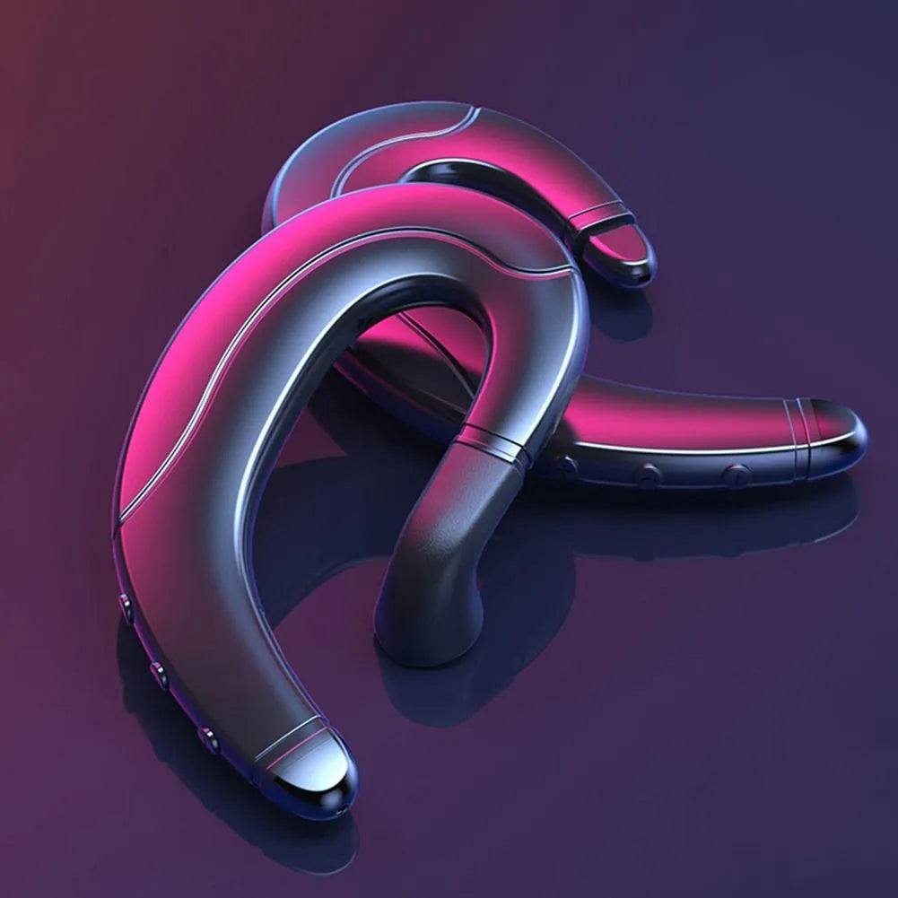 Single-ear Bluetooth earphone for motorcycle and bicycle riders in black, blue, or red colours