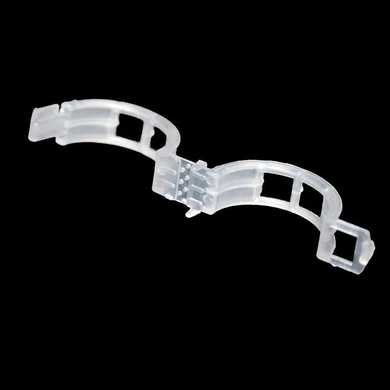 A pack of 50 plastic plant grafting clips for tomato and garden twig support.