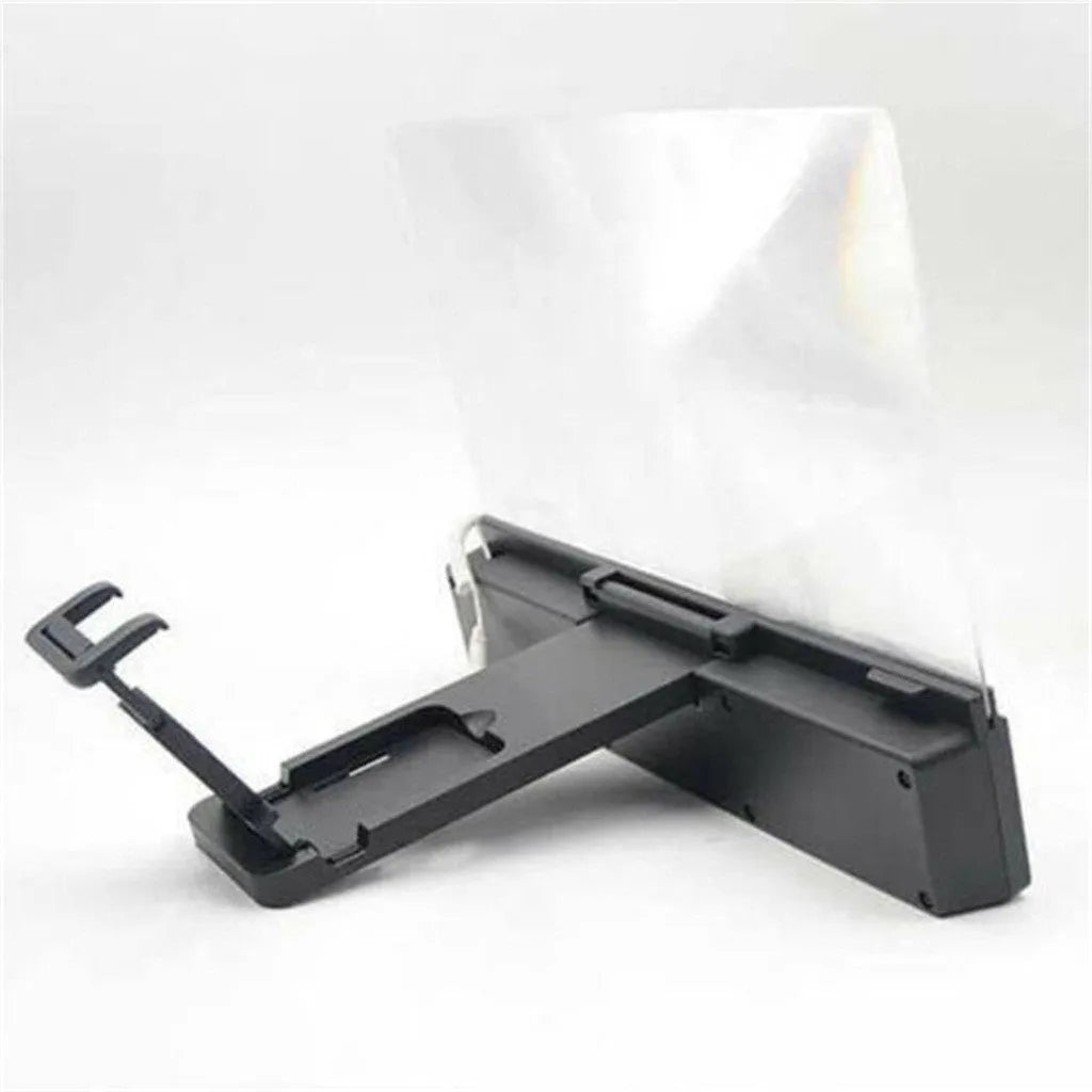 12-inch portable mobile phone screen amplifier with flexible gooseneck stand on a table