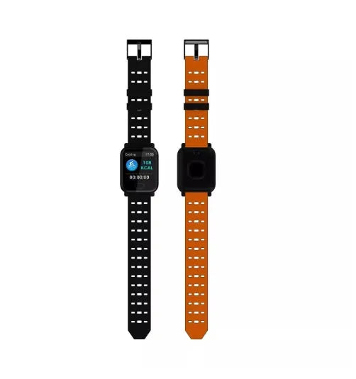 Blue A6 colour screen smart bracelet with zinc alloy case on a silicone strap, showing the 1.3-inch display.
