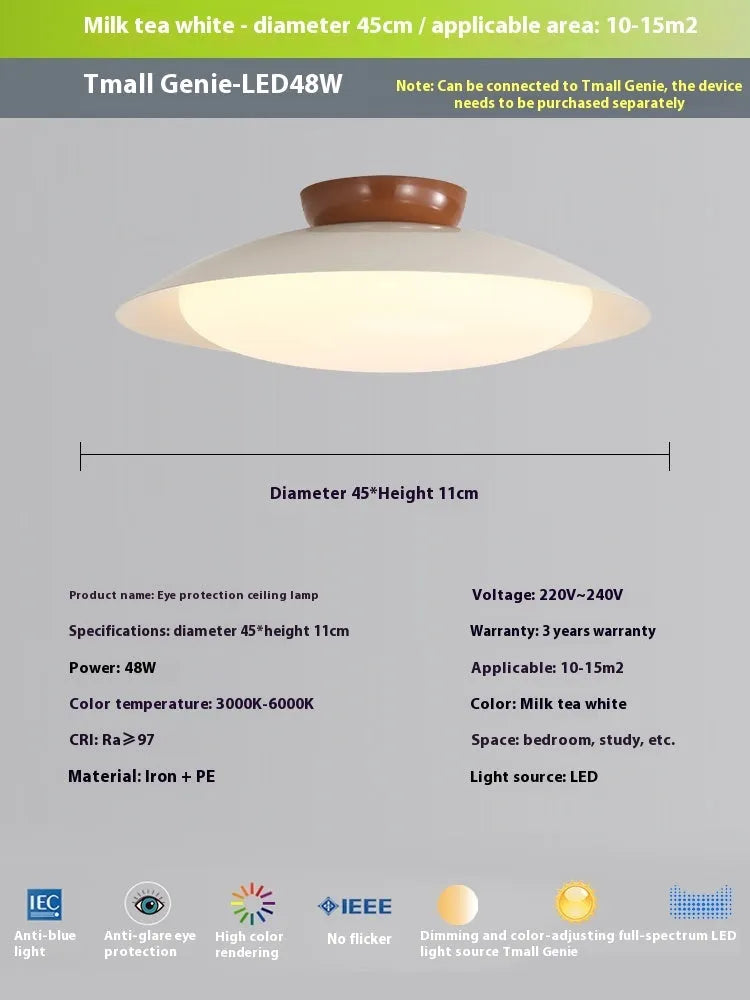Modern flying saucer shaped ceiling lamp in cream style with minimalist design