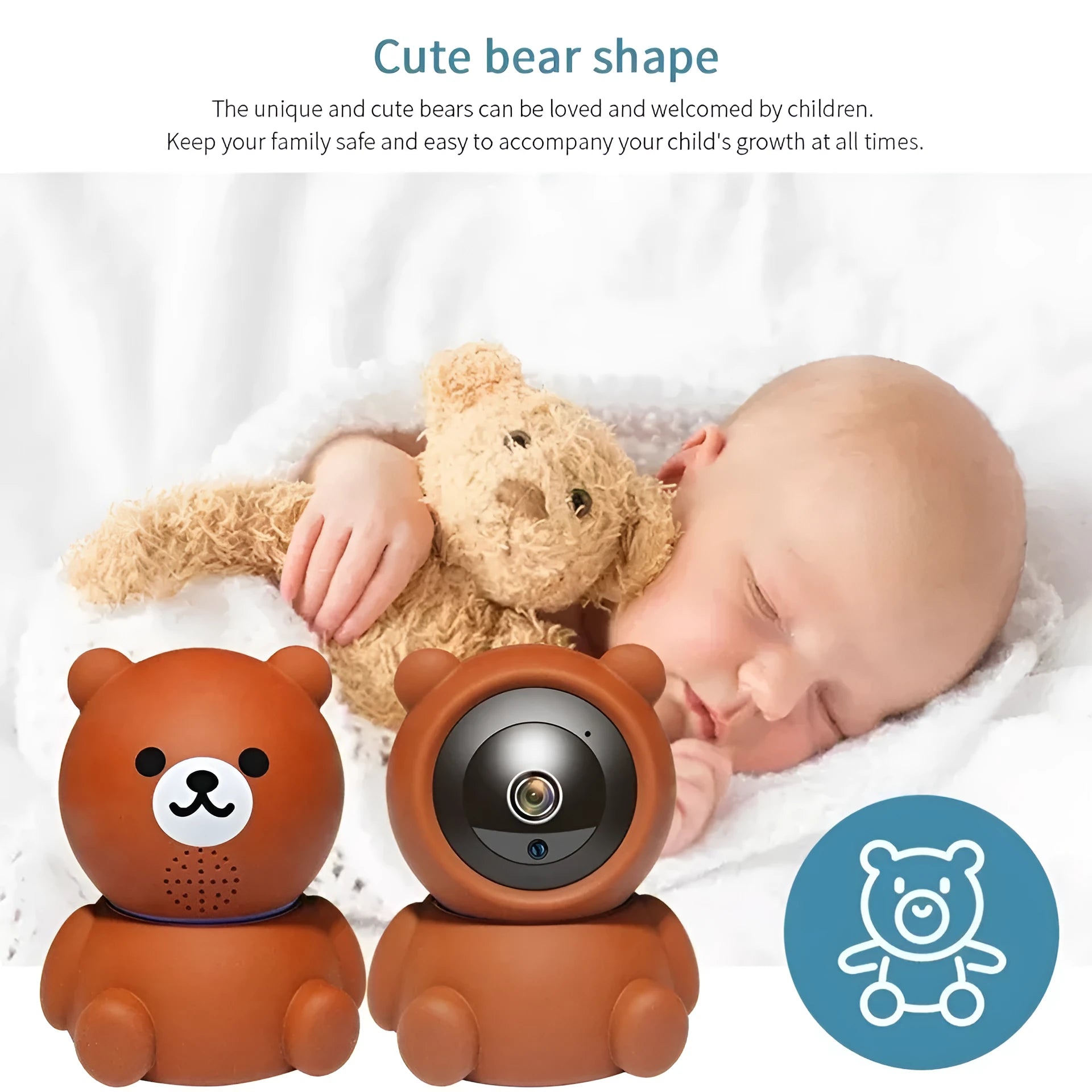 Bear Camera 1080P wireless security camera with infrared night vision and motion detection
