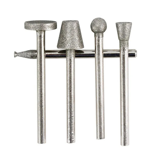 Alloy grinding head set with elliptical cone shape and emery material for glass jade stone work