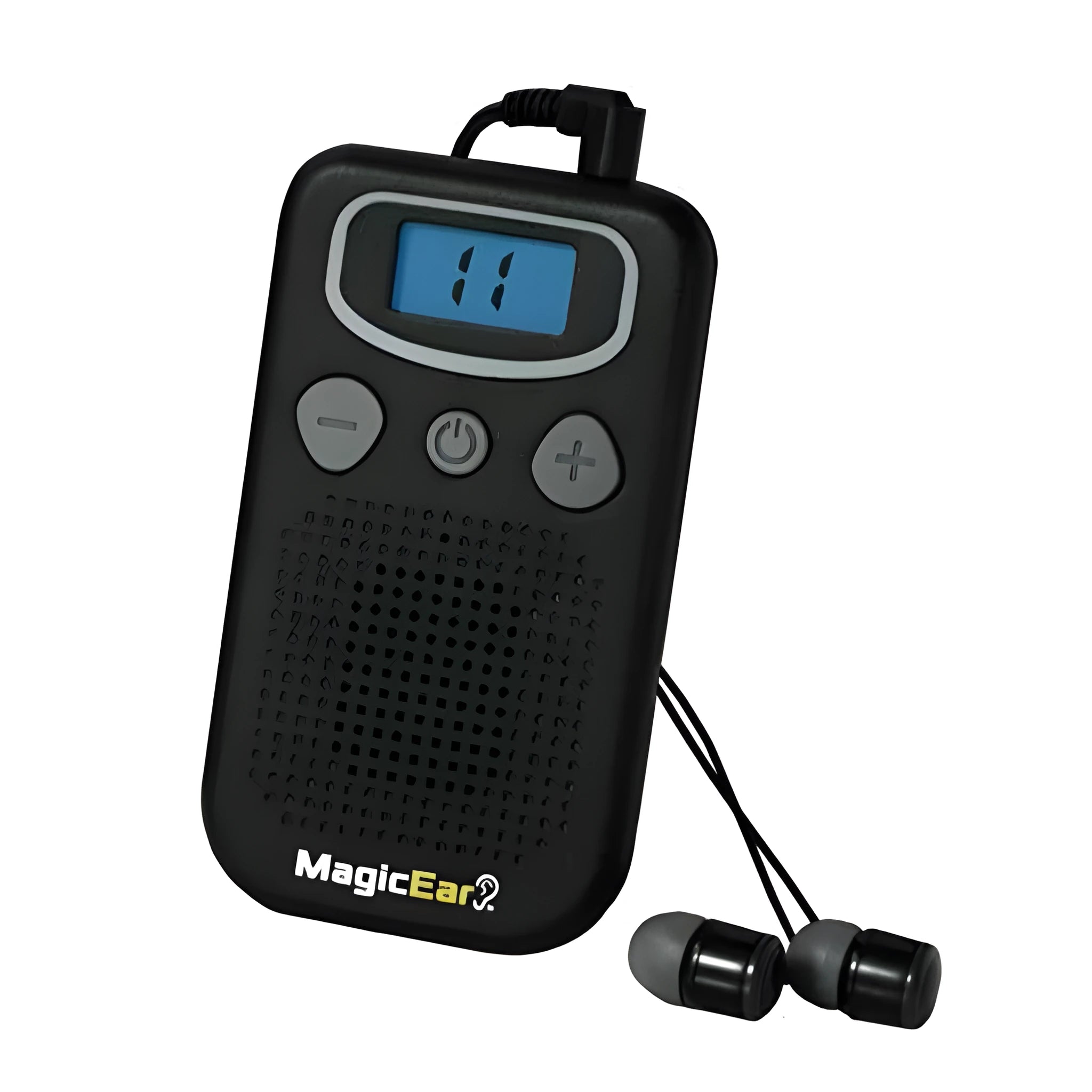Digital hearing amplifier with display screen in brilliant colour handheld design