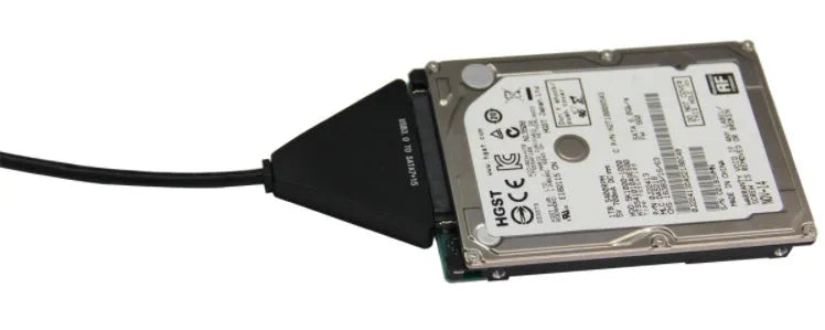 Black USB 3.0 to SATA adapter cable with 7+15 pin connector for external hard drive connection